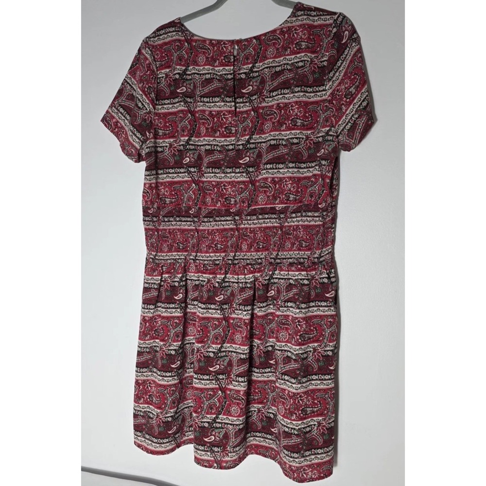 Isani By Target XL Paisley Red Dress Elastic Waist Short Sleeved